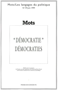 Mots N°59 Juin 1999 : Democratie Democraties