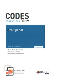 Marie-Aude Beernaert et Damien Vandermeersch - Code essentiel - Droit pénal 2019.