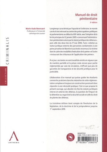 Manuel de droit pénitentiaire 3e édition