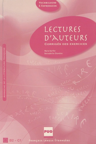 Marie Barthe et Bernadette Chovelon - Lectures d'auteurs - Corrigés des exercices.