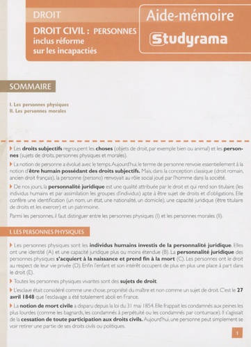 Marie-Bénédicte Guillet - Droit civil : personnes.