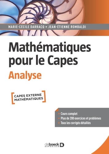 Marie-Cécile Darracq et Jean-Etienne Rombaldi - Mathématiques pour le Capes - Analyse.