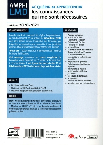 Cours de procédure civile  Edition 2020-2021