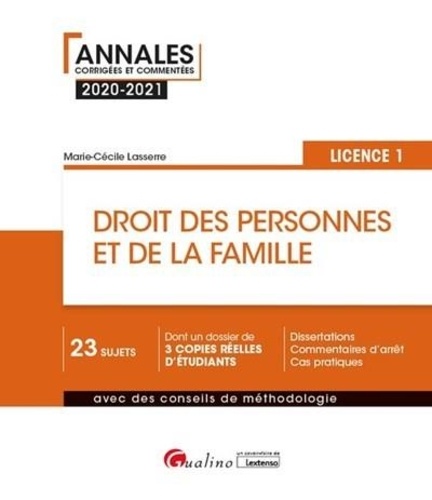 Droit des personnes et de la famille. Licence 1  Edition 2020-2021
