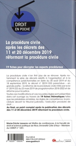 La procédure civile après les décrets des 11 et 20 décembre 2019 réformant la procédure civile. 19 fiches pour décrypter les aspects procéduraux 3e édition