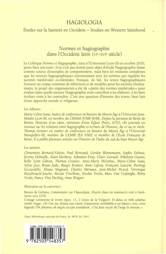 Normes et hagiographie dans l'Occident latin (Ve-XVIe siècles). Actes du colloque international de Lyon, 4-6 octobre 2010