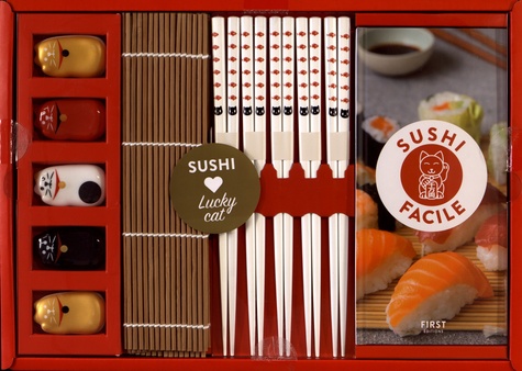 Coffret Lucky cat sushis - Avec 1 natte en - Marie Chemorin