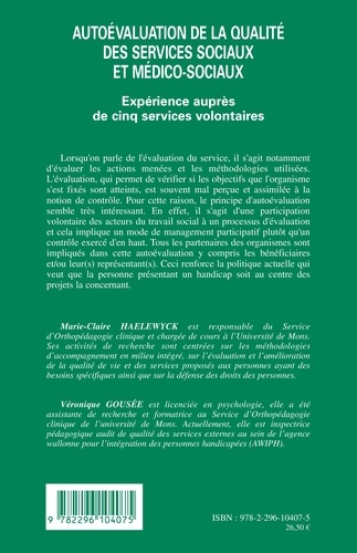 Autoévaluation de la qualité des services sociaux et médico-sociaux. Expérience auprès de cinq services volontaires