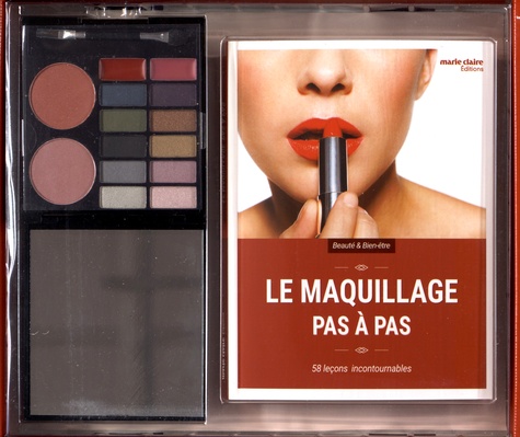  Marie Claire - Le maquillage pas à pas - Coffret livre + miroir + palette de maquillage.