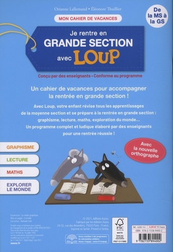 Je rentre en grande section avec Loup. 4-5 ans, de la moyenne à la grande section