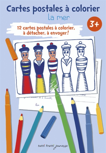 Marie Détrée - La mer - Cartes postales à colorier.