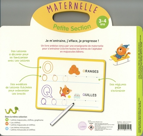 Livre ardoise Les lettres majuscules Maternelle petite section. Avec un feutre effaçable