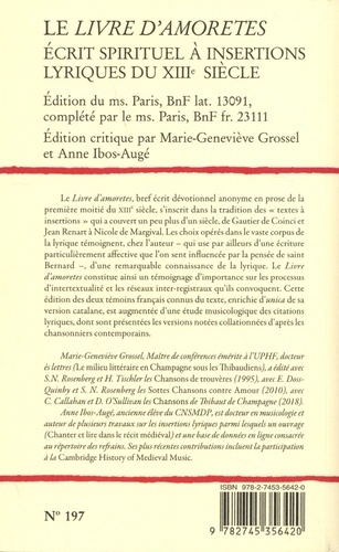 Le Livre d'amoretes. Ecrit spirituel à insertions lyriques du XIIIe siècle