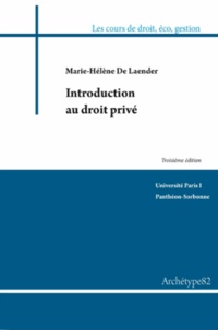 Marie-Hélène De Laender - Introduction au droit privé.