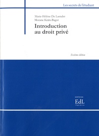 Marie-Hélène De Laender et Morane Keim-Bagot - Introduction au droit privé.