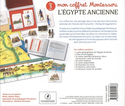 L'Egypte ancienne. 64 cartes, 1 frise chronologique, 1 carte de l'Egypte, 24 figurines cartonnées et 1 livret