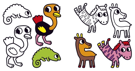 100 images d'animaux à colorier !
