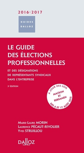 Marie-Laure Morin et Laurence Pécaut-Rivolier - Le guide des élections professionnelles et des désignations de représentants syndicaux dans l'entreprise.