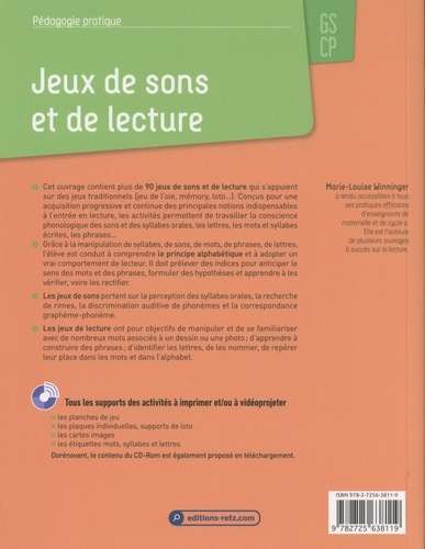 Jeux de sons et de lecture GS-CP  avec 1 Cédérom