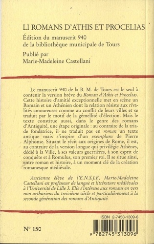 Li romans d'Athis et Procelias. Edition du manuscrit 940 de la bibliothèque municipale de Tours