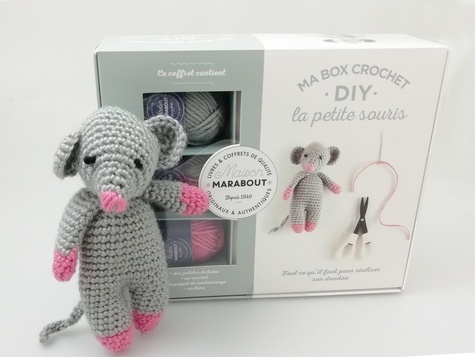 Marie-Noëlle Bayard - Ma box crochet DIY la petite souris - Avec 3 pelotes de fil polyester, 1 aiguillée de fil polyester noir, 1 crochet, 1 paquet de rembourrage.