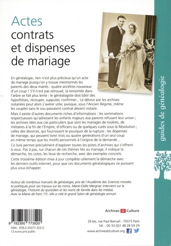 Actes, contrats et dispenses de mariage 3e édition
