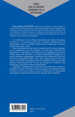 Essai Sur La Nature Juridique De La Republique. Constitution, Institution ?