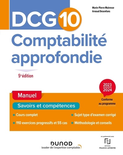 Comptabilité approfondie DCG 10. Manuel  Edition 2023-2024