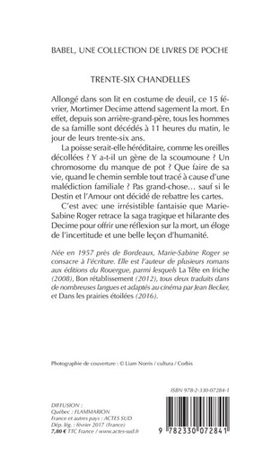 Trente-six chandelles de Marie-Sabine Roger - Poche - Livre - Decitre