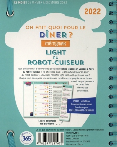 Spécial recettes light Mémoniak 2022 Light au robot-cuiseur ON FAIT QUOI POUR LE DINER On fait quoi pour le dîner au robot-cuiseur