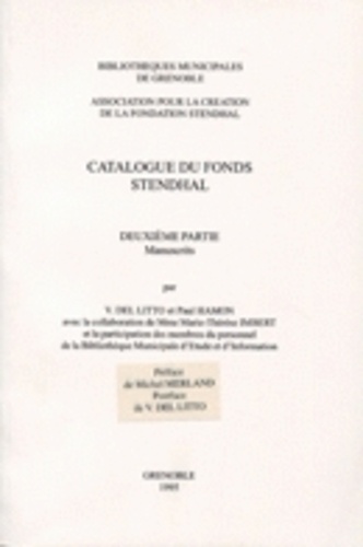 Marie-Thérèse Imbert - Catalogue du fond Stendhal - Tome 2, manuscrits.