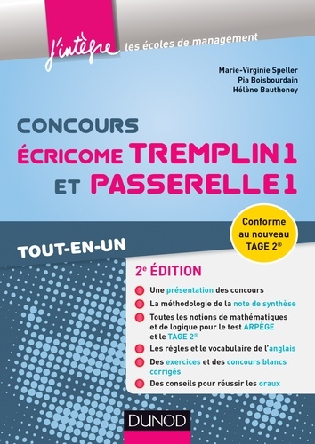 Marie-Virginie Speller et Pia Boisbourdain - Concours Écricome Tremplin 1 et Passerelle 1 - 2e éd. - Tout-en-un.