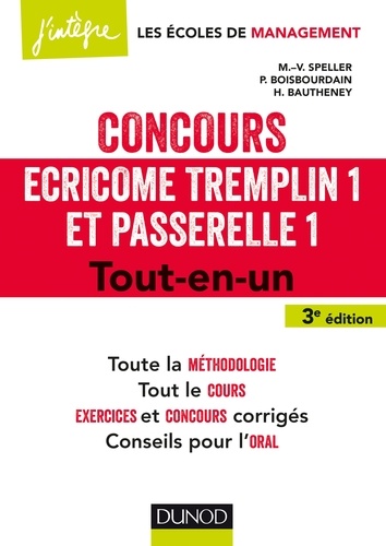 Marie-Virginie Speller et Pia Boisbourdain - Concours Écricome Tremplin 1 et Passerelle 1 - 3e éd. - Tout-en-un.
