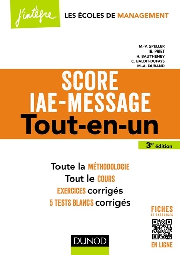 Marie-Virginie Speller et Benoît Priet - Score IAE-Message - 3e éd. - Tout-en-un.