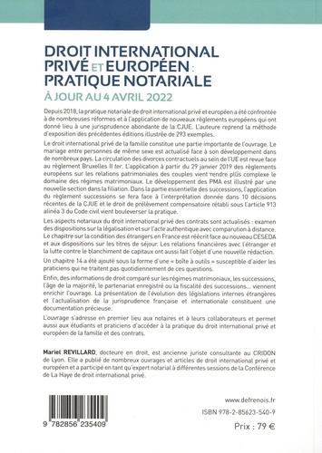 Droit international privé et européen. Pratique notariale 10e édition