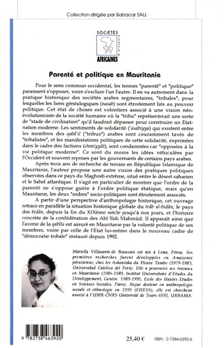 Parenté et politique en Mauritanie. Essai d'anthropologie historique