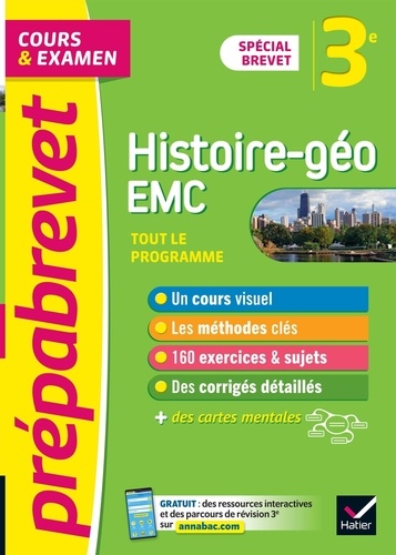 Histoire-Géographie Enseignement moral et civique 3e Spécial Brevet. Tout le programme  Edition 2022