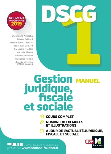Marielle Martin et Christophe Aubertin - DSCG 1 - Gestion juridique fiscale et sociale - Manuel et applications.