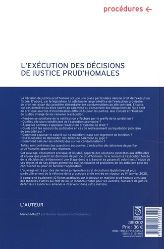 L'exécution des décisions de justice prud'homales 2e édition