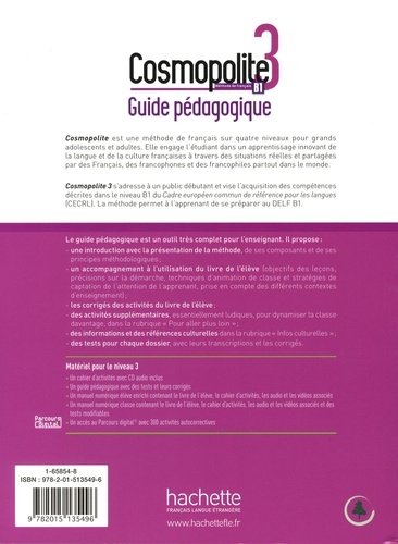 Cosmopolite 3 B1. Guide pédagogique  avec 1 CD audio MP3
