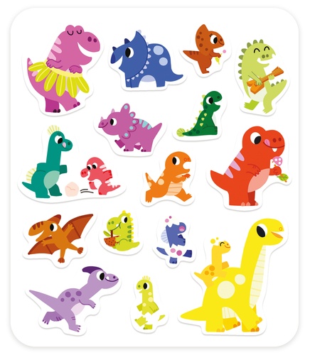 Stickers épais et décors, Les dinosaures