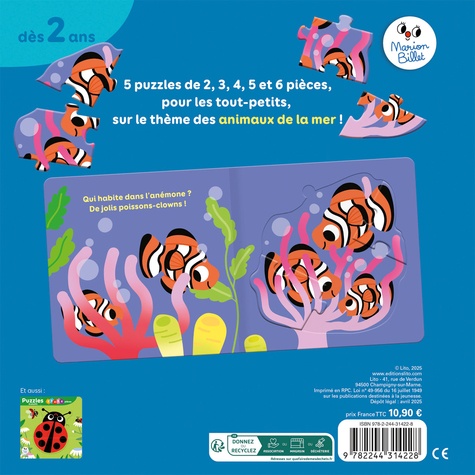 Les animaux de la mer de Marion Billet - Album - Livre - Decitre