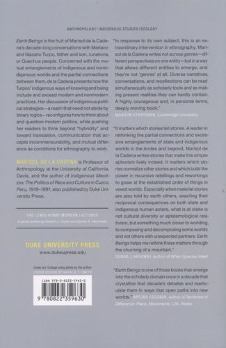 Earth Beings - Ecologies of Practice Across... de Marisol de la Cadena -  Grand Format - Livre - Decitre