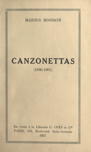 Canzonettas (1896-1901)