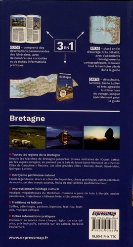 Bretagne. Guide + Atlas + Carte 1/320 000  Edition 2022