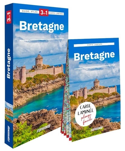 Bretagne. Guide + Atlas + Carte laminée 1/320 000  Edition 2023