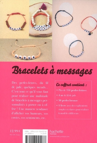 Bracelets à messages. Le kit complet pour réaliser 15 bracelets personnalisables