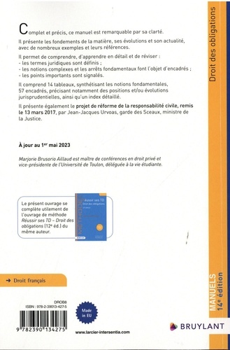 Droit des obligations  Edition 2024