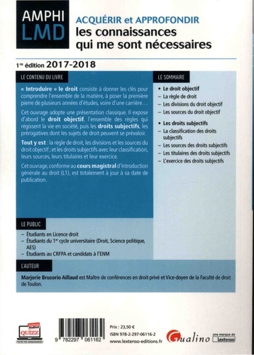 Cours d'introduction générale au droit  Edition 2017-2018