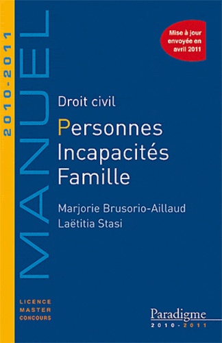 Marjorie Brusorio - Droit civil personnes, incapacités, famille 2010/2011.